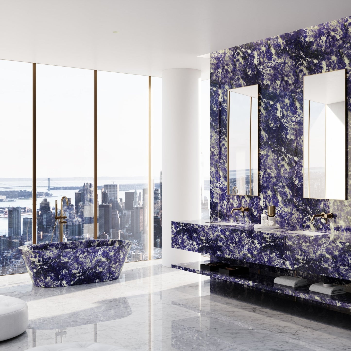 Muse Bolivian Blue Marble Sodalite Bath 1700mm