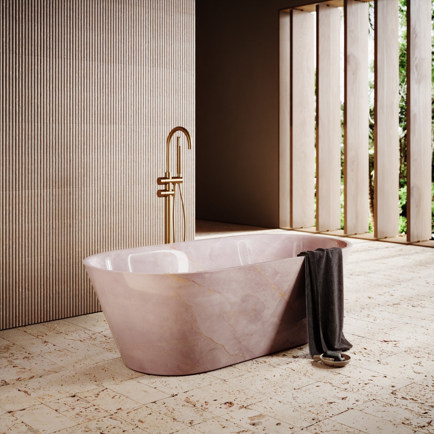 Muse Pink Onyx Freestanding Bath 1700mm