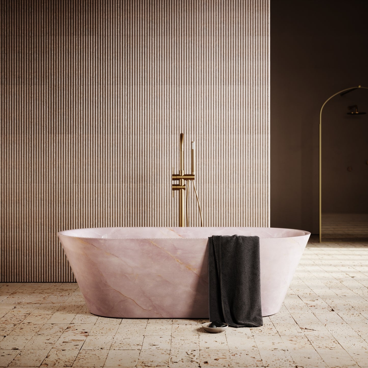 Muse Pink Onyx Freestanding Bath 1700mm