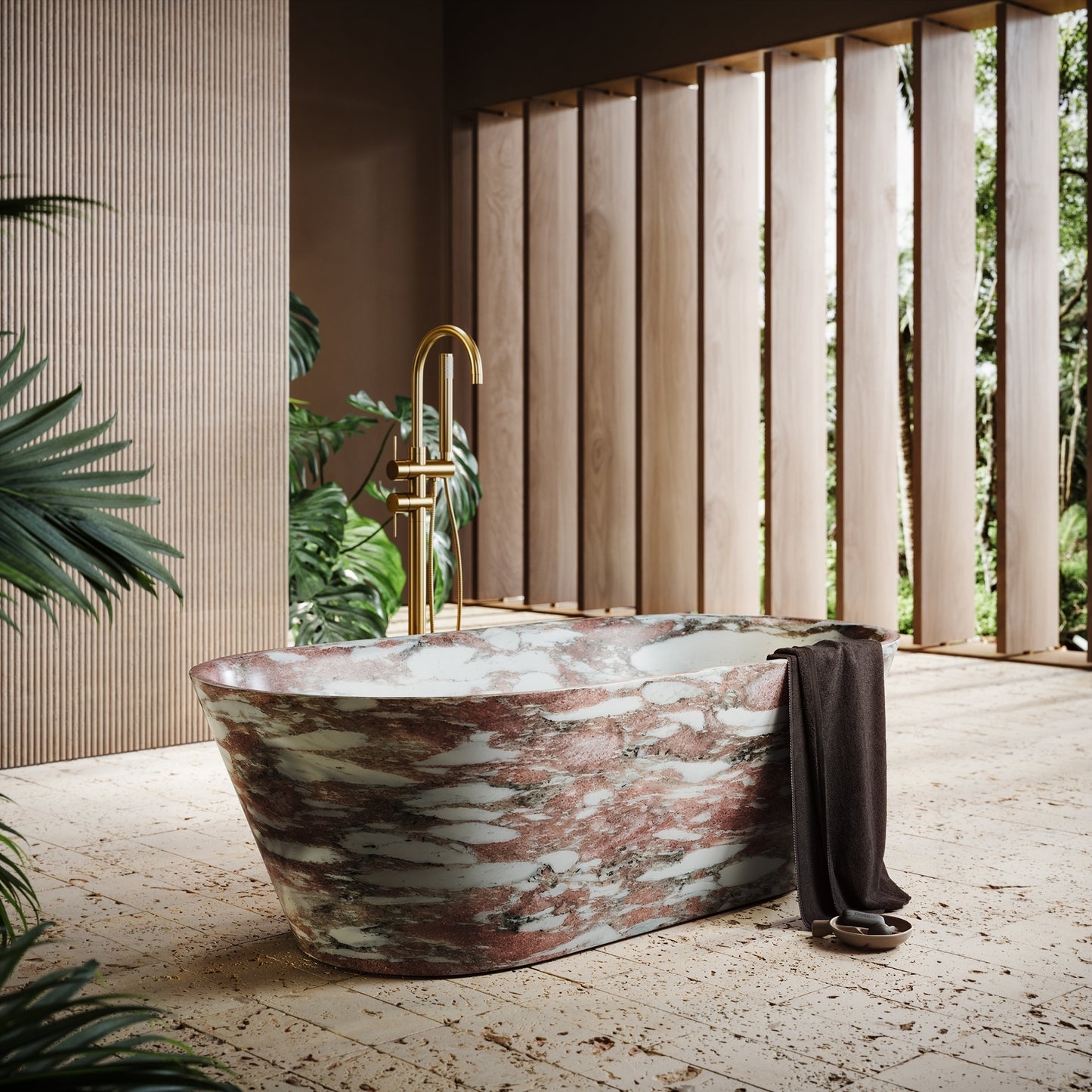 Muse Rosa Norwegian Marble Freestanding Bath 1700mm