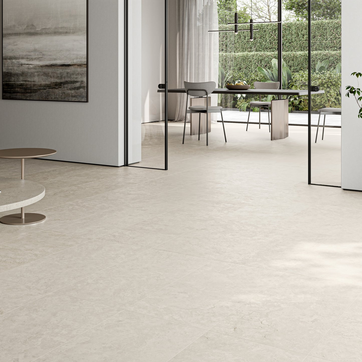 Navona Bianco Ivory Limestone Porcelain Wall or Floor Tile 1200 x 600mm