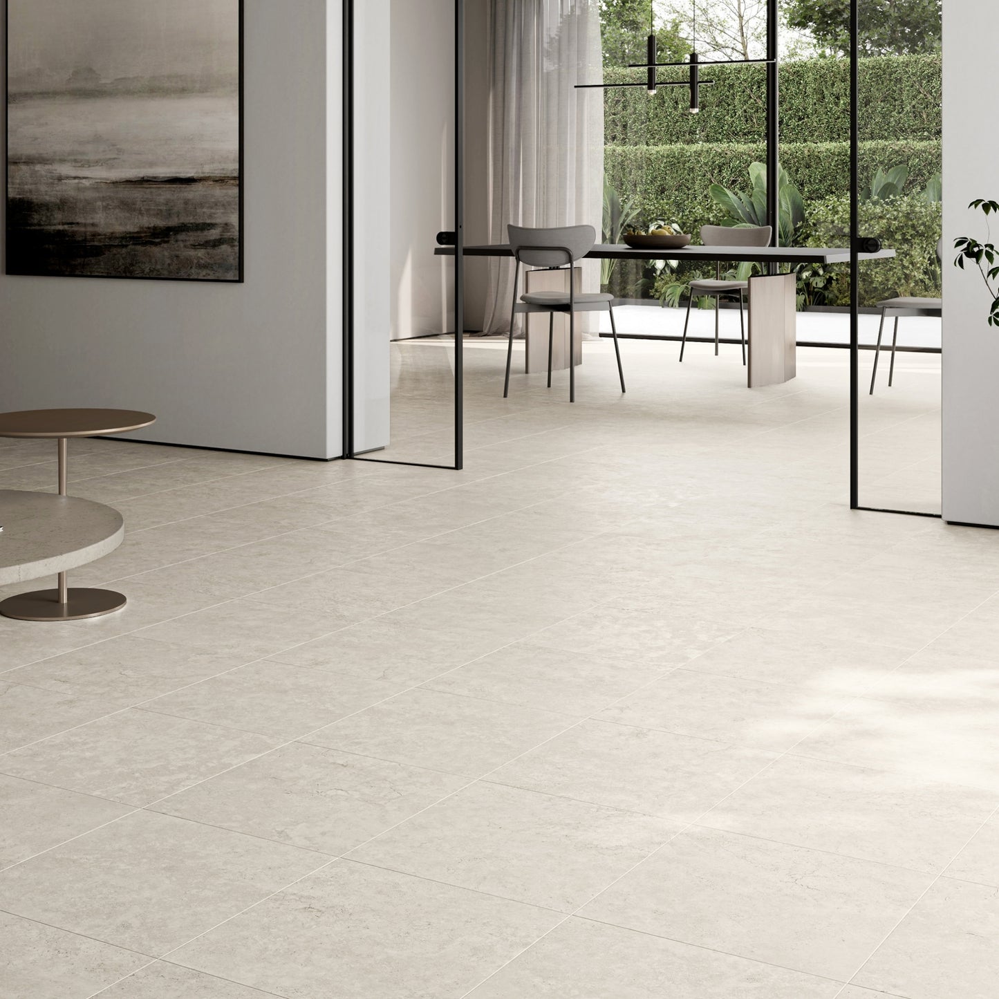 Navona Bianco Ivory Limestone Porcelain Wall or Floor Tile 600 x 600mm