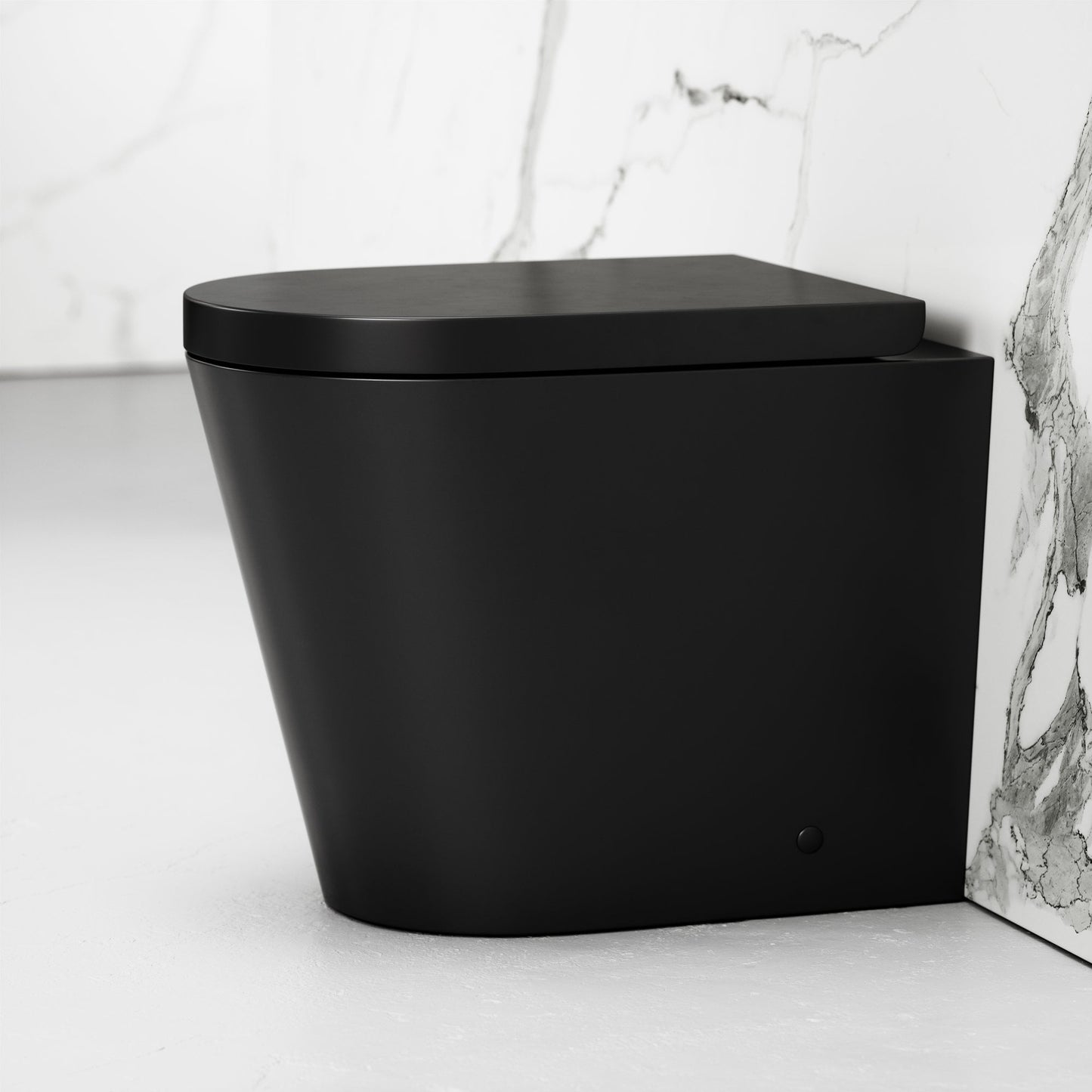Nera Matte Black Back To Wall Rimless Toilet with Concealed Cistern and Matte Black Flush Plate