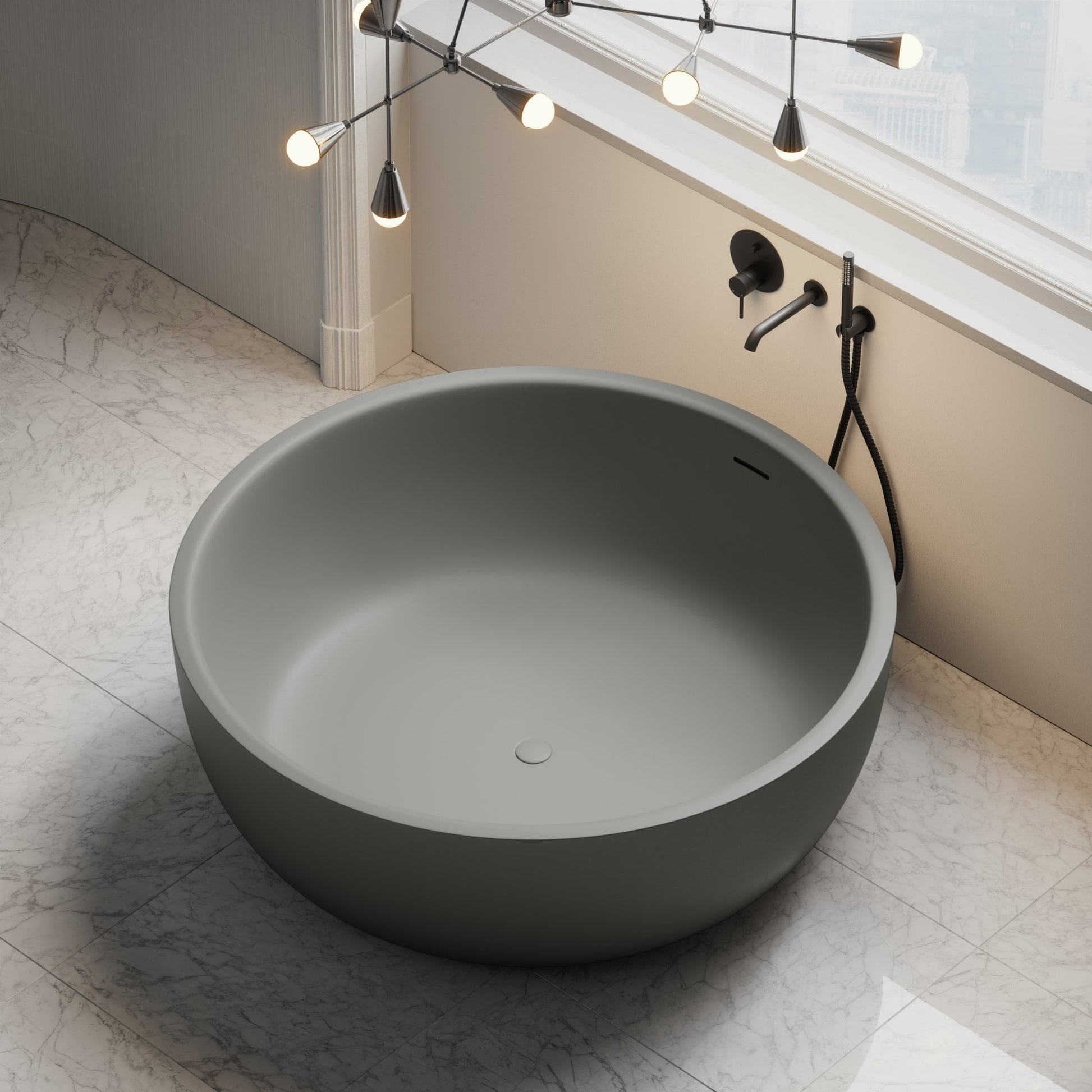 Notion Clay Freestanding Round Stone Bath 1350mm
