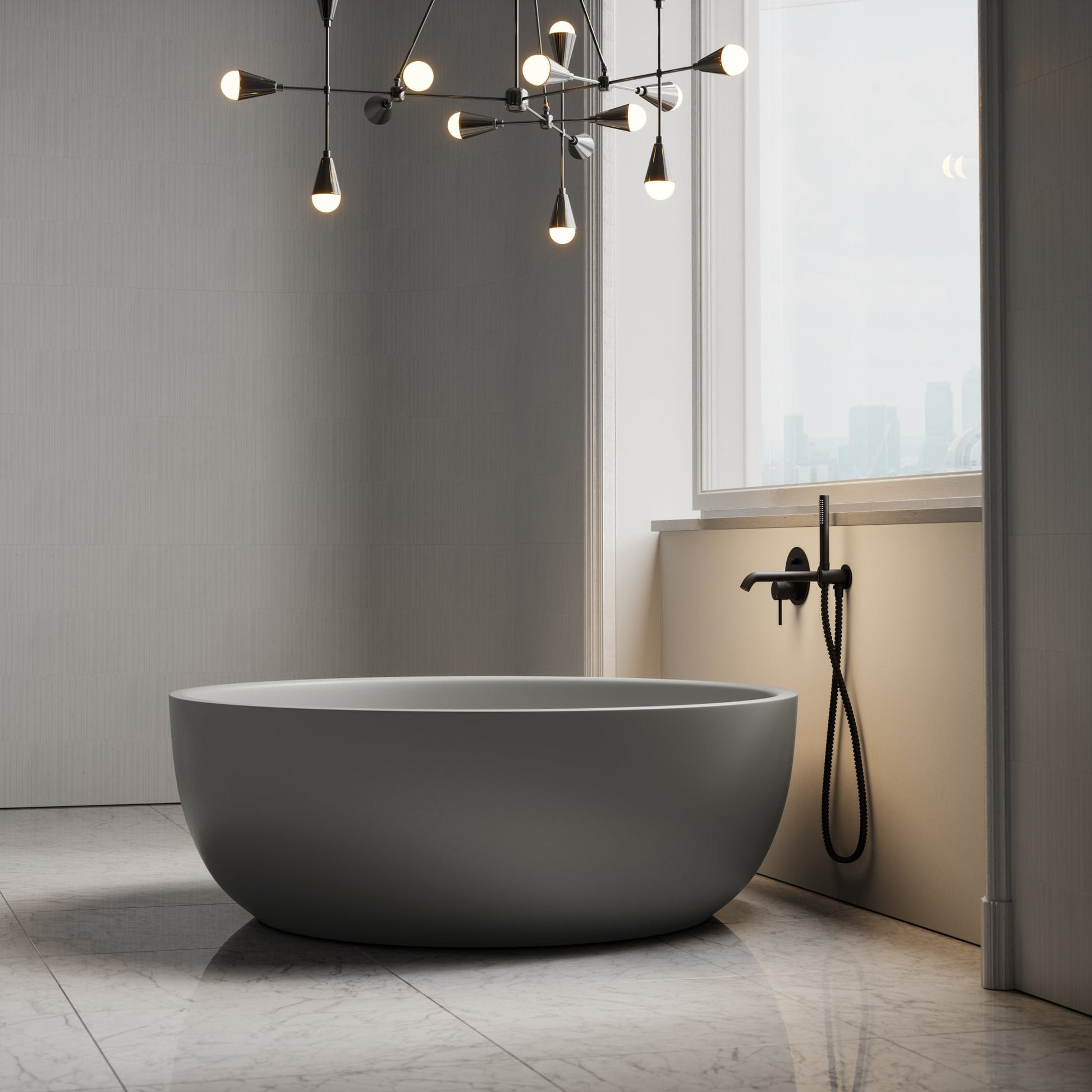 Notion Clay Freestanding Round Stone Bath 1350mm