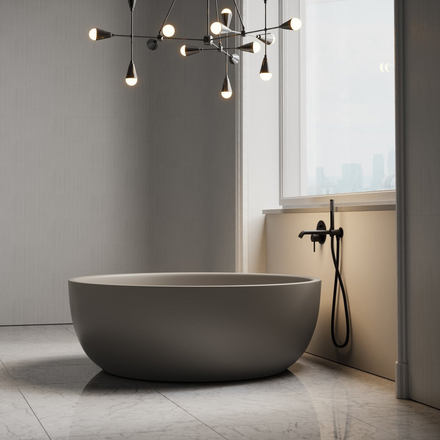 Notion Earth Freestanding Round Stone Bath 1350mm