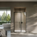 Nouveau Matte Black Hinged Shower Door & Screen (All Sizes)