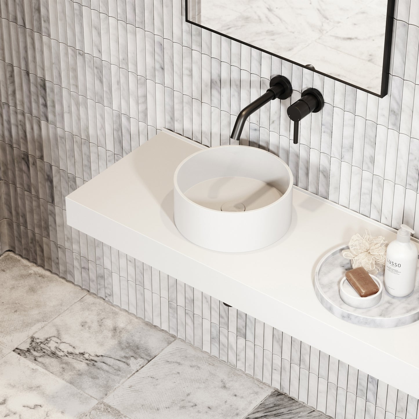 Nuvo Petite Countertop Stone Basin 300mm