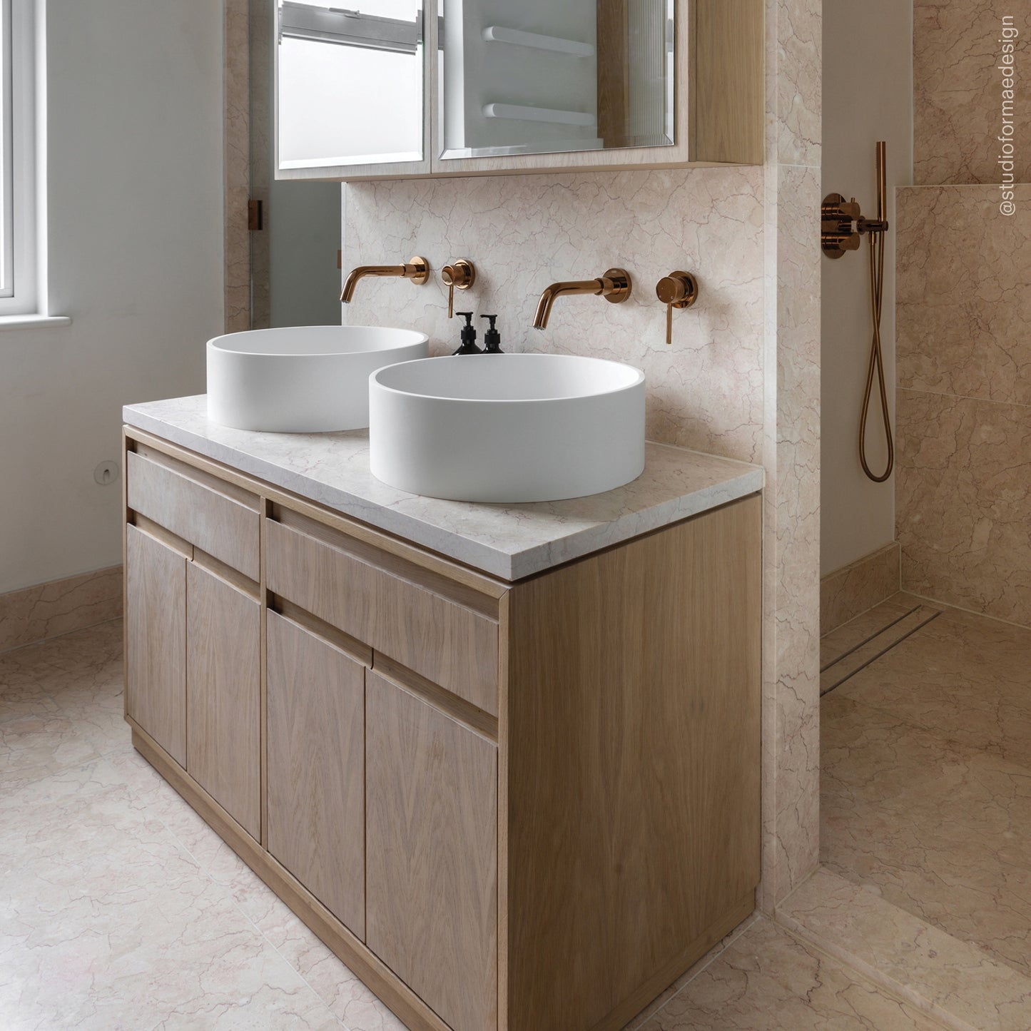 Nuvo Round Countertop Stone Basin 450mm
