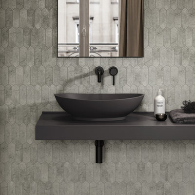 Oasis Charcoal Countertop Stone Basin 600mm