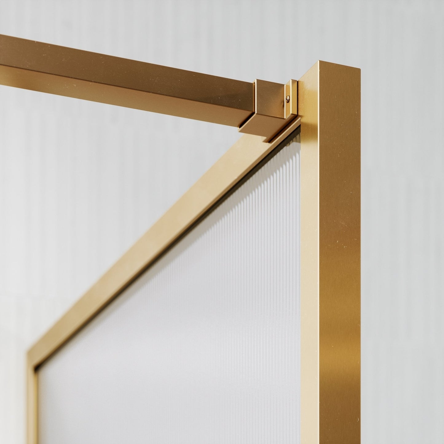 Opulence Reeded Glass Brushed Gold Shower Screen