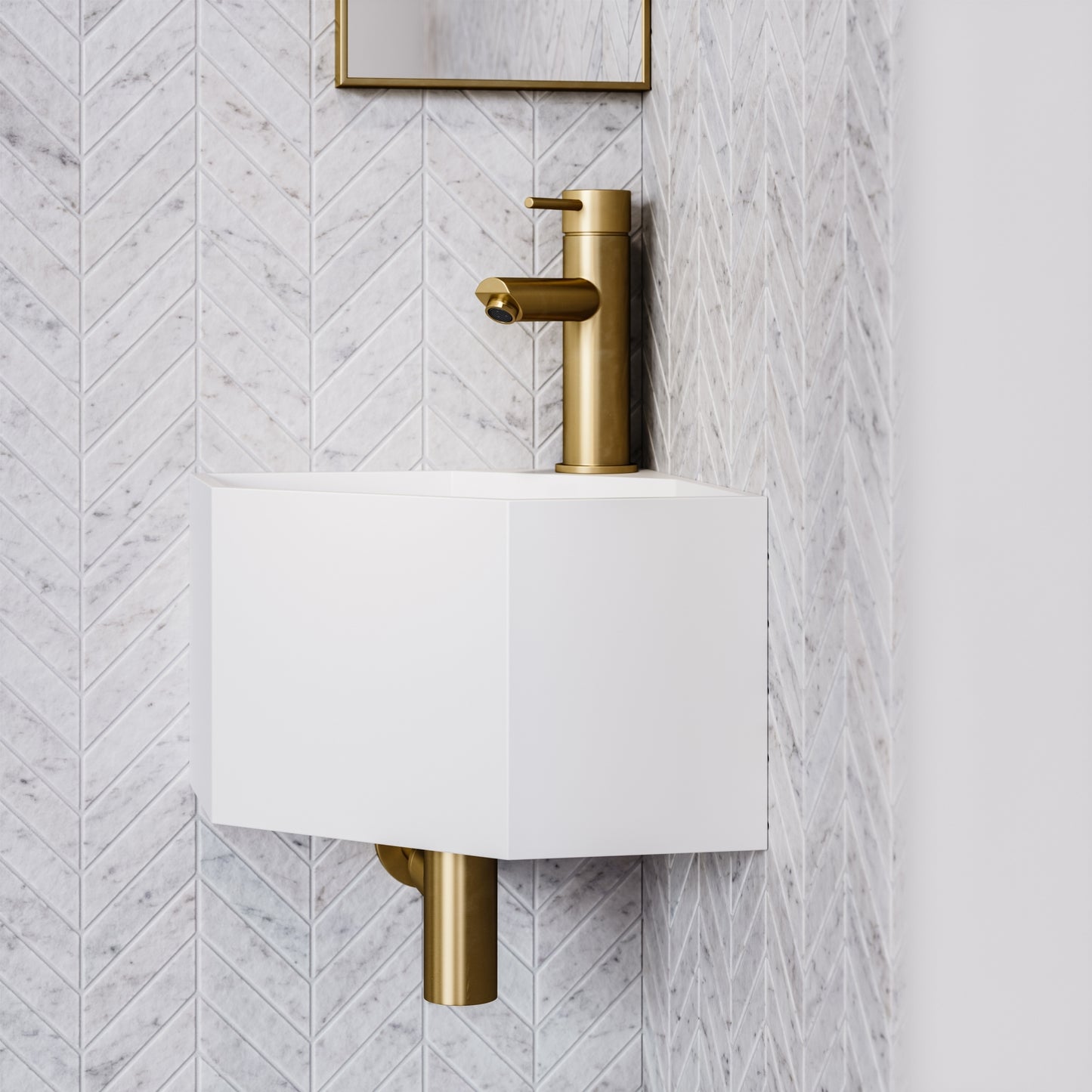 Opulent White Micro Corner Basin 300mm