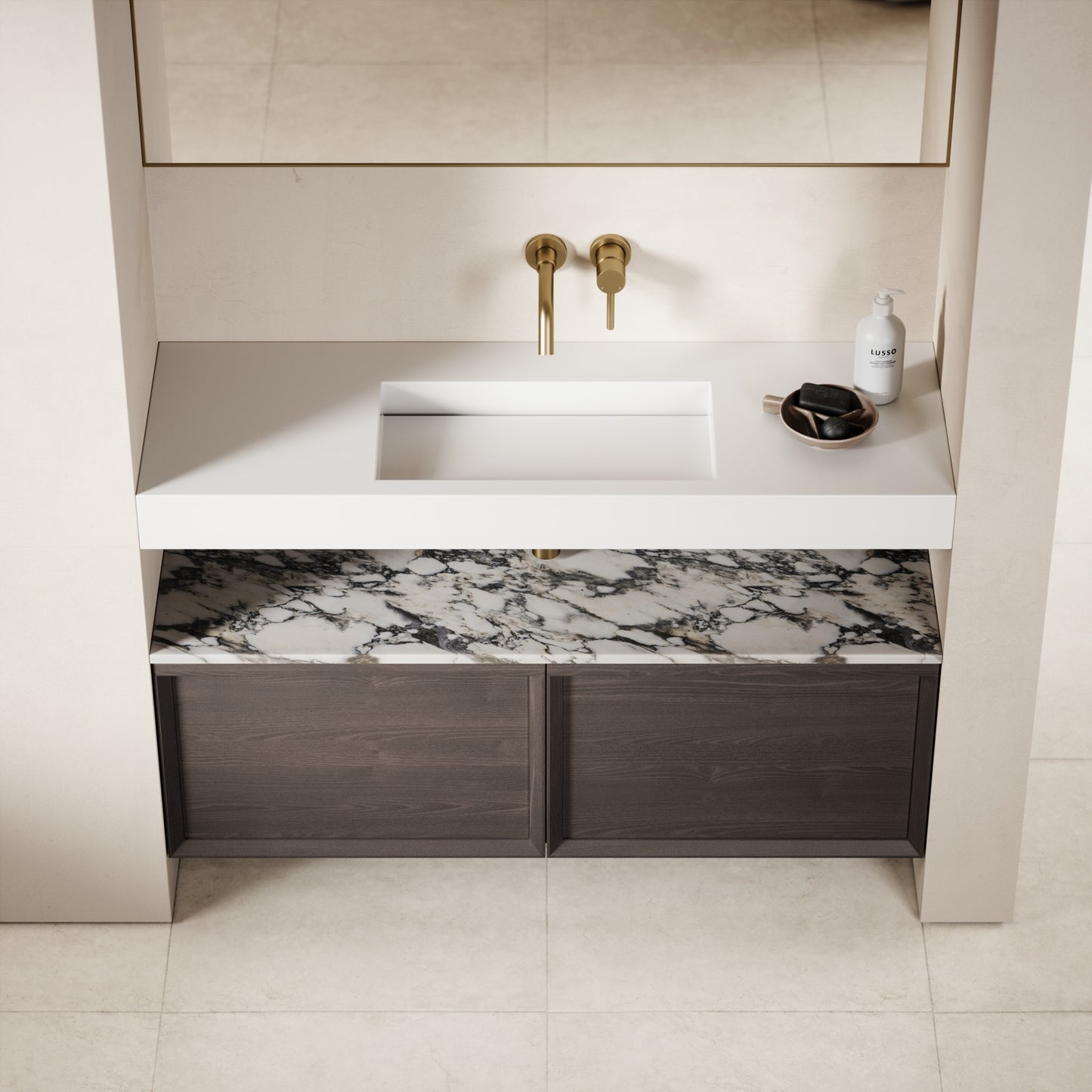Palermo Grey Oak Vanity Unit 1200mm