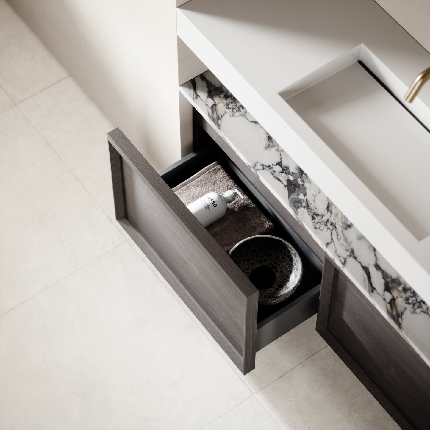 Palermo Grey Oak Vanity Unit 1200mm