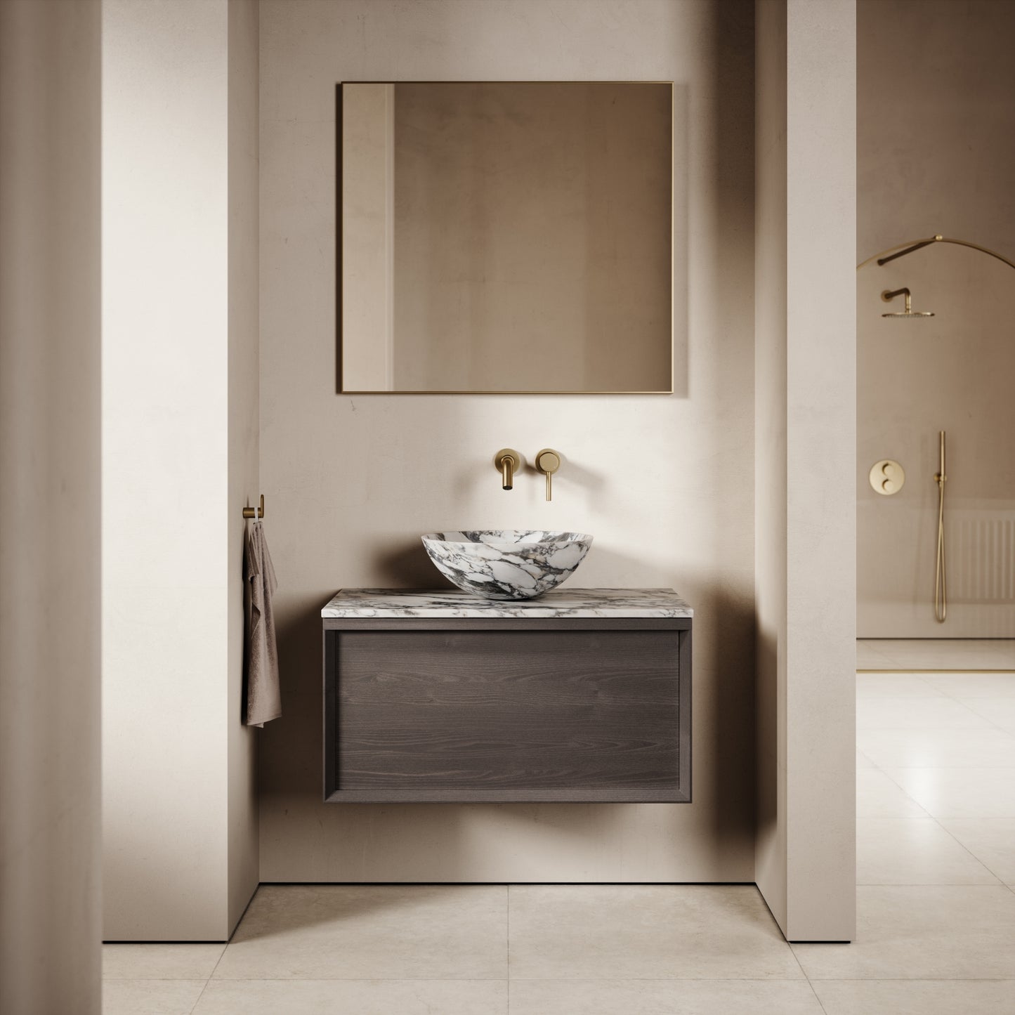 Palermo Grey Oak Vanity Unit 800mm