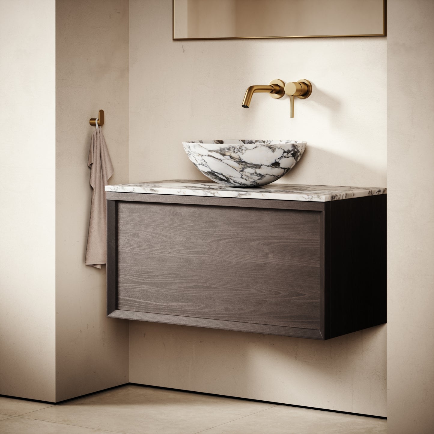 Palermo Grey Oak Vanity Unit 800mm