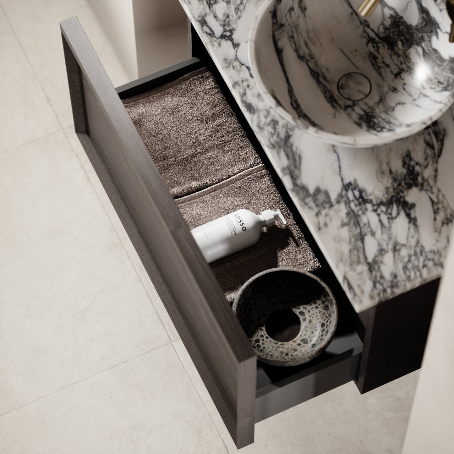 Palermo Grey Oak Vanity Unit 800mm