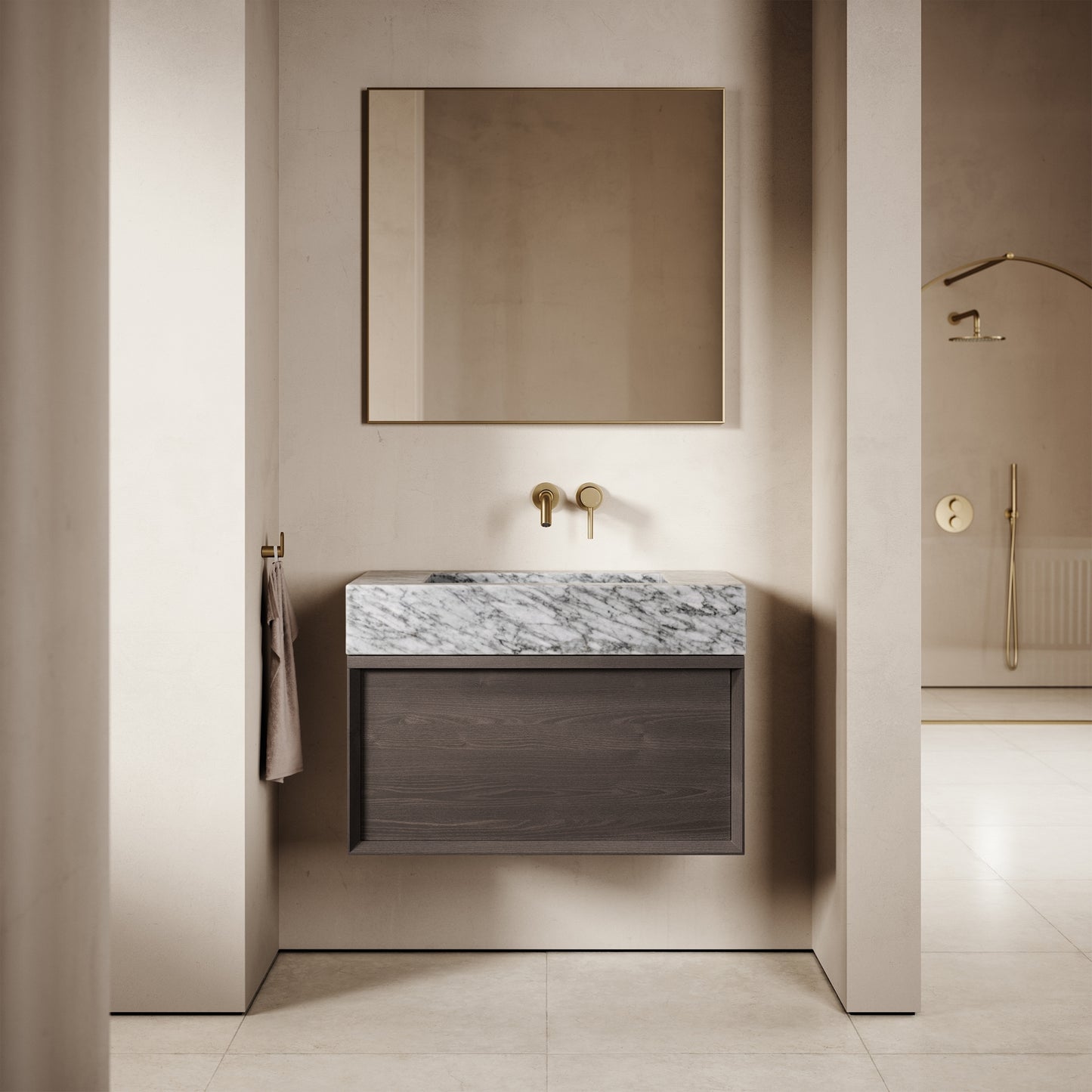 Palermo Grey Oak Vanity Unit 800mm