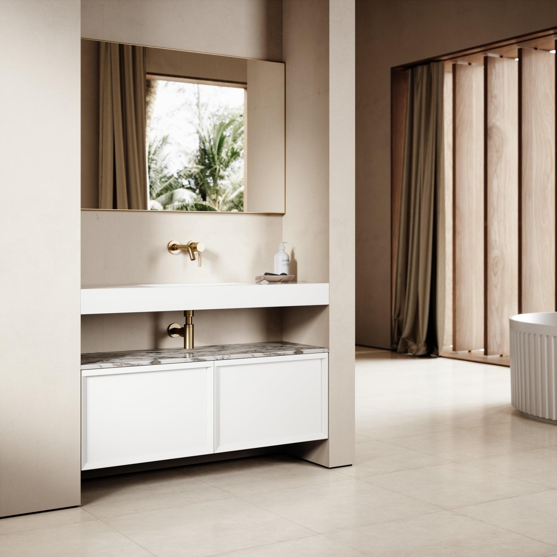 Palermo Matte White Vanity Unit 1200mm