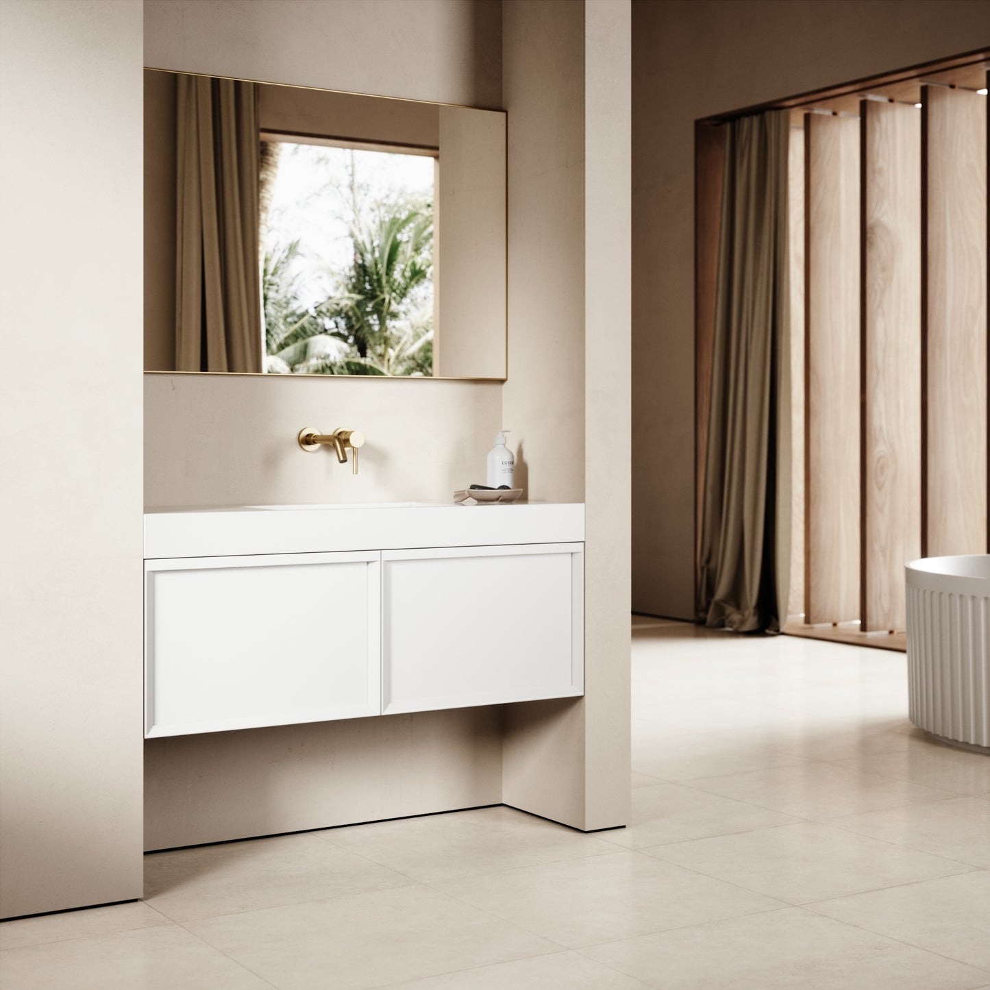 Palermo Matte White Vanity Unit 1200mm