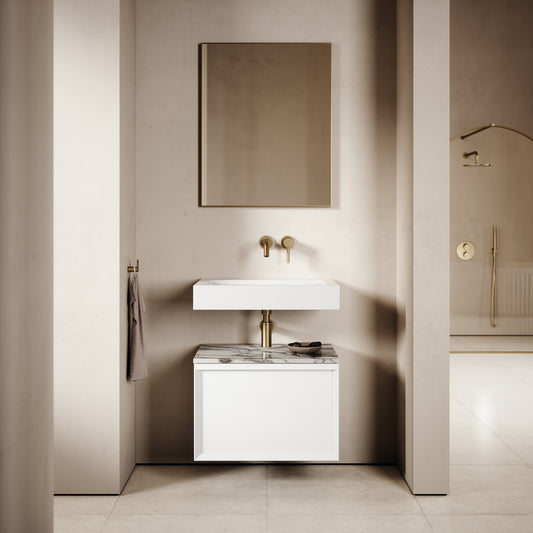 Palermo Matte White Vanity Unit 600mm