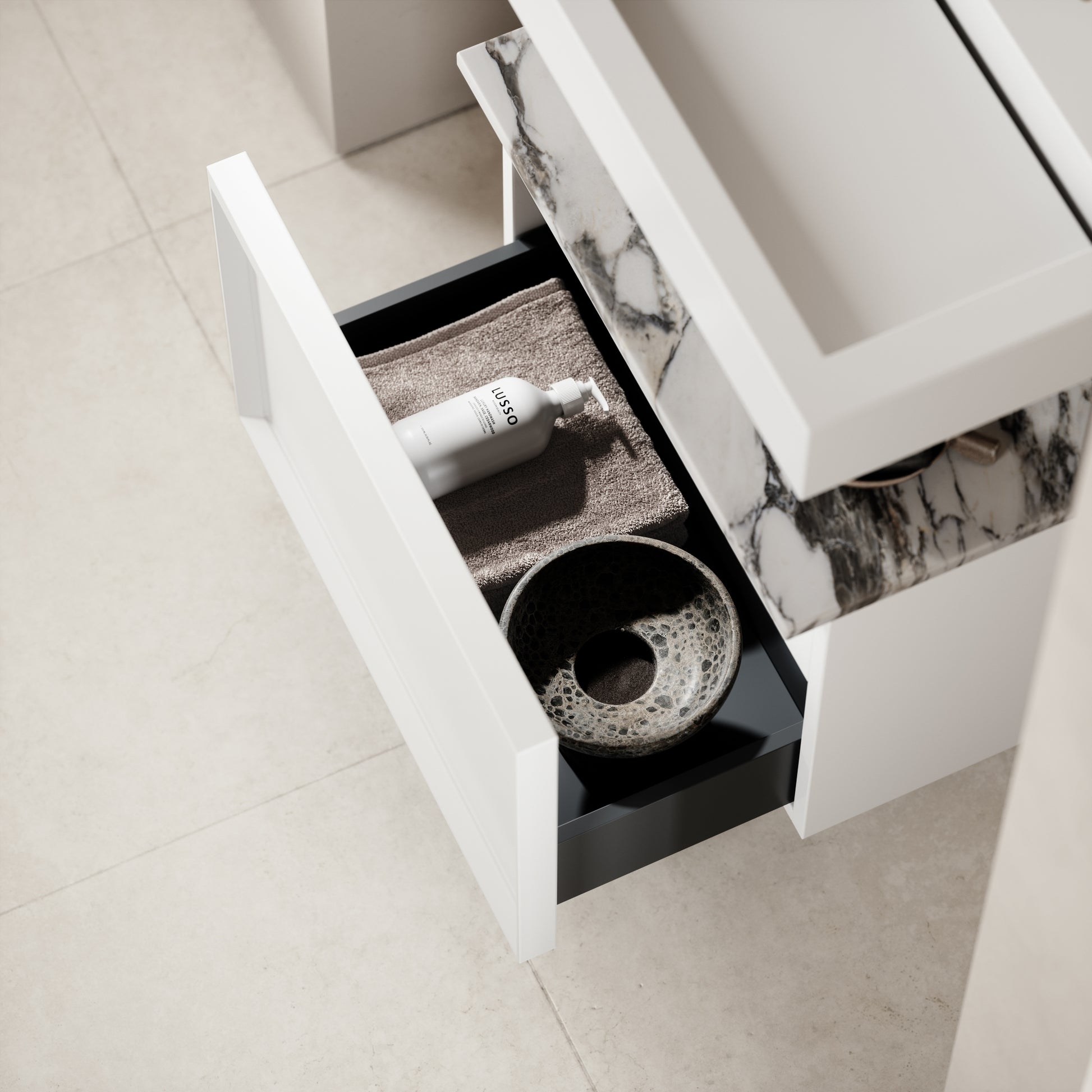 Palermo Matte White Vanity Unit 600mm