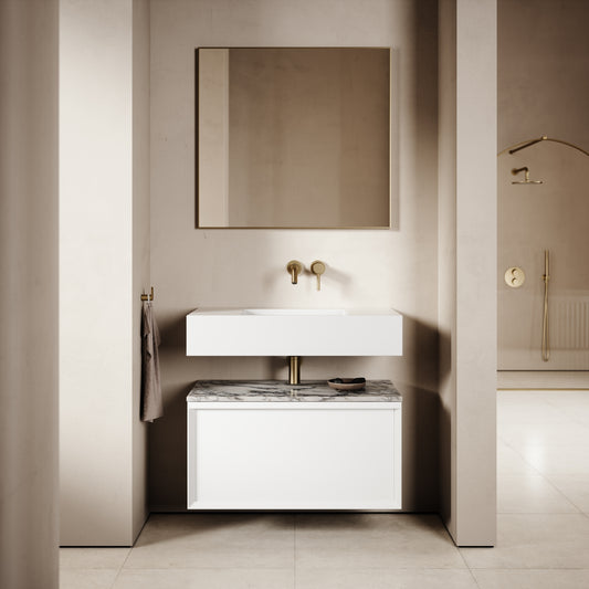 Palermo Matte White Vanity Unit 800mm