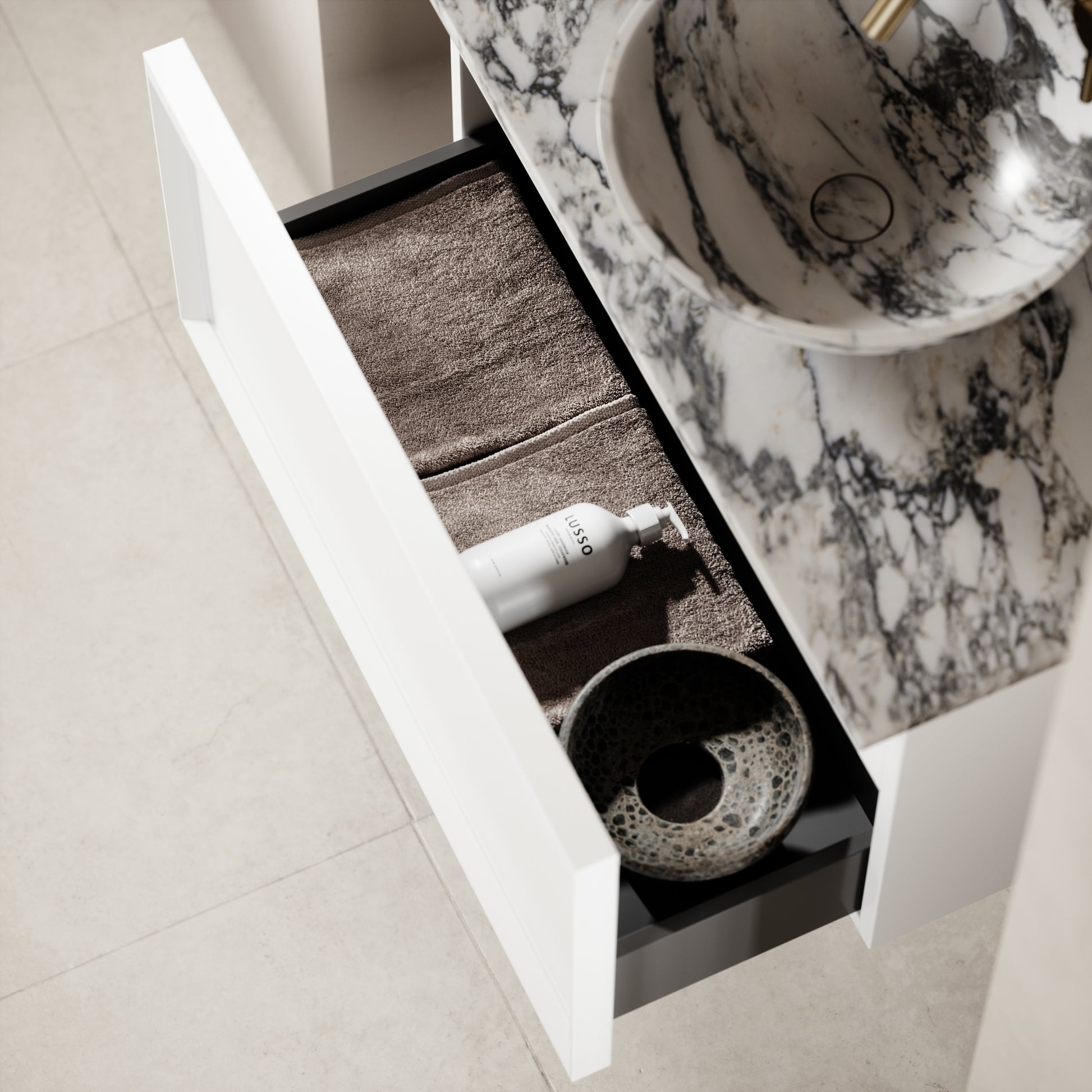 Palermo Matte White Vanity Unit 800mm