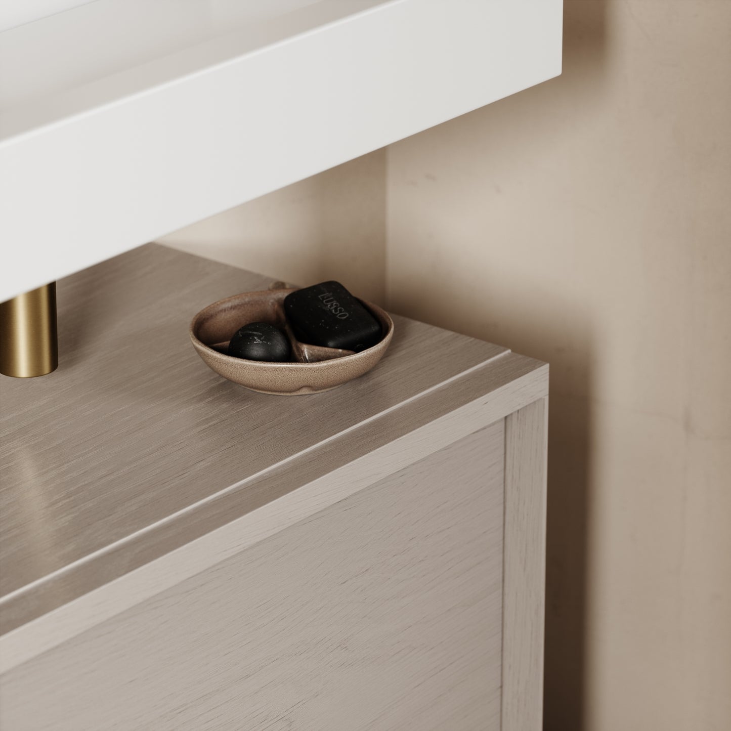 Palermo Modular Velvet Beige Bathroom Storage Cabinet 600-1200mm