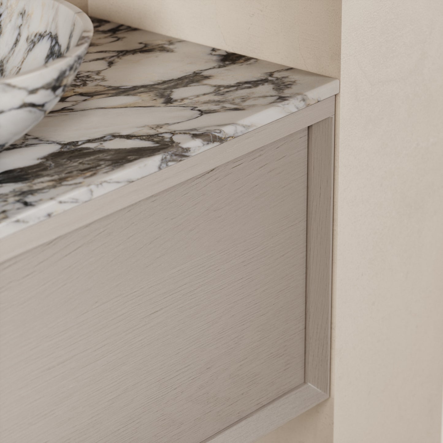 Palermo Velvet Beige Vanity Unit 1000mm
