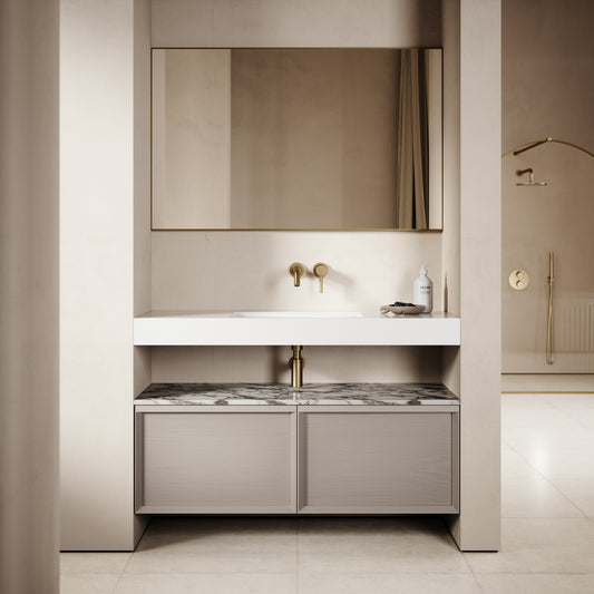 Palermo Velvet Beige Vanity Unit 1200mm