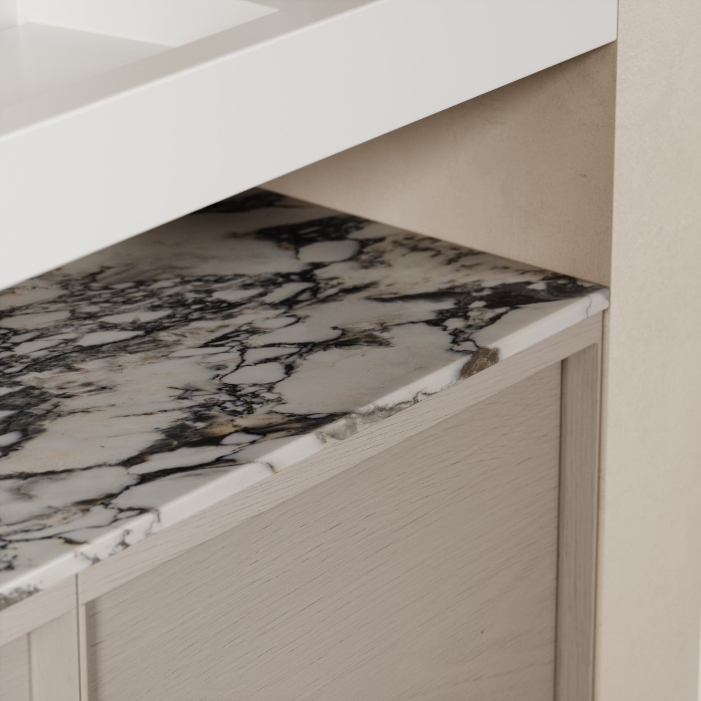 Palermo Velvet Beige Vanity Unit 1200mm