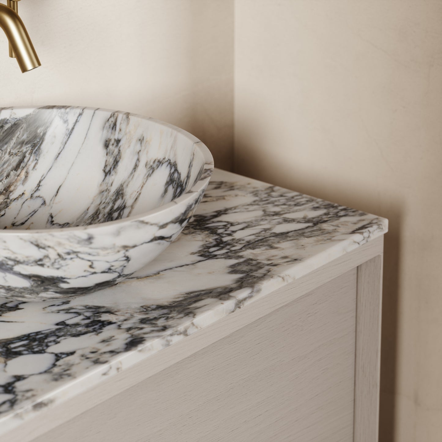 Palermo Velvet Beige Vanity Unit 800mm