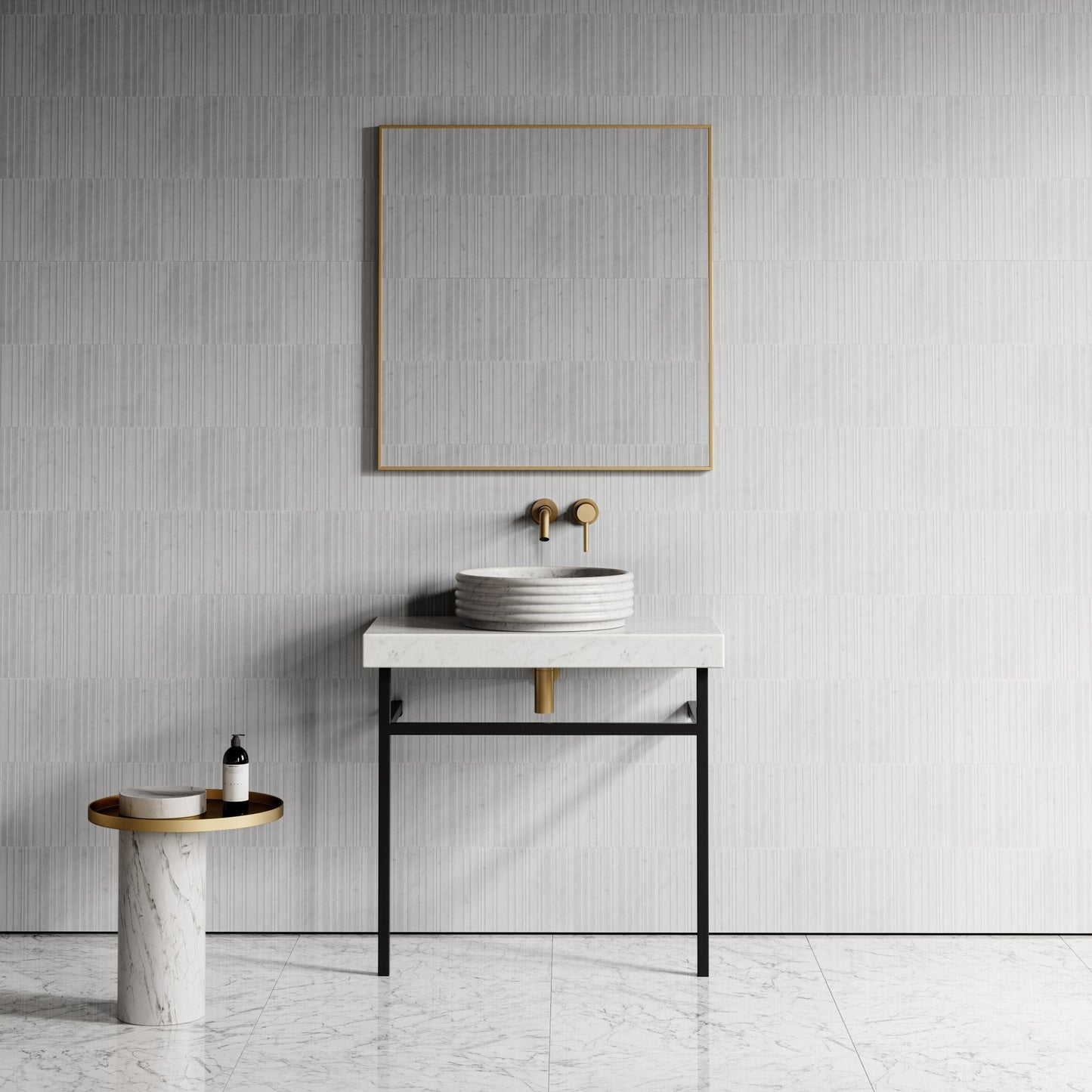Perlato Carrara Marble Countertop Basin 400mm