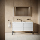 Piana Matte White Double Vanity Unit with Stone Basin 1400mm
