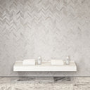 Stone Wall Hung Towel Shelf (1400mm Wide - Matte/Polished White)
