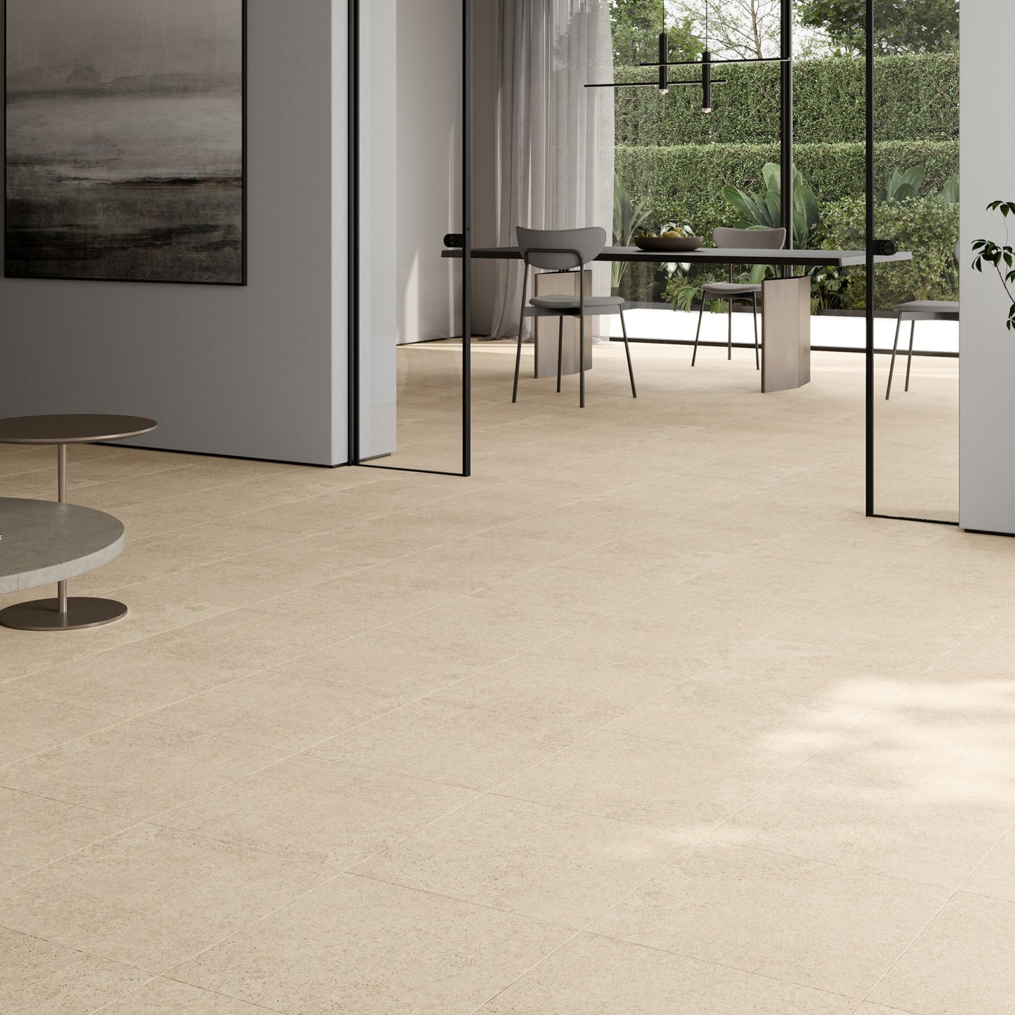 Porcini Beige Natural Stone Porcelain Wall or Floor Tile 600 x 600mm
