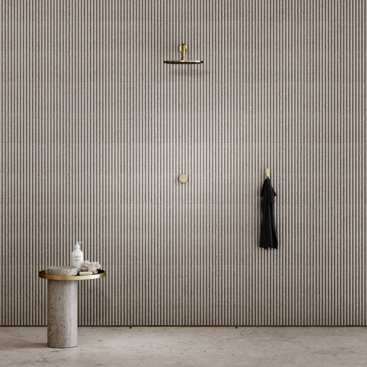 Porto Shower System (Brushed Gold & Crema Marfil Marble)