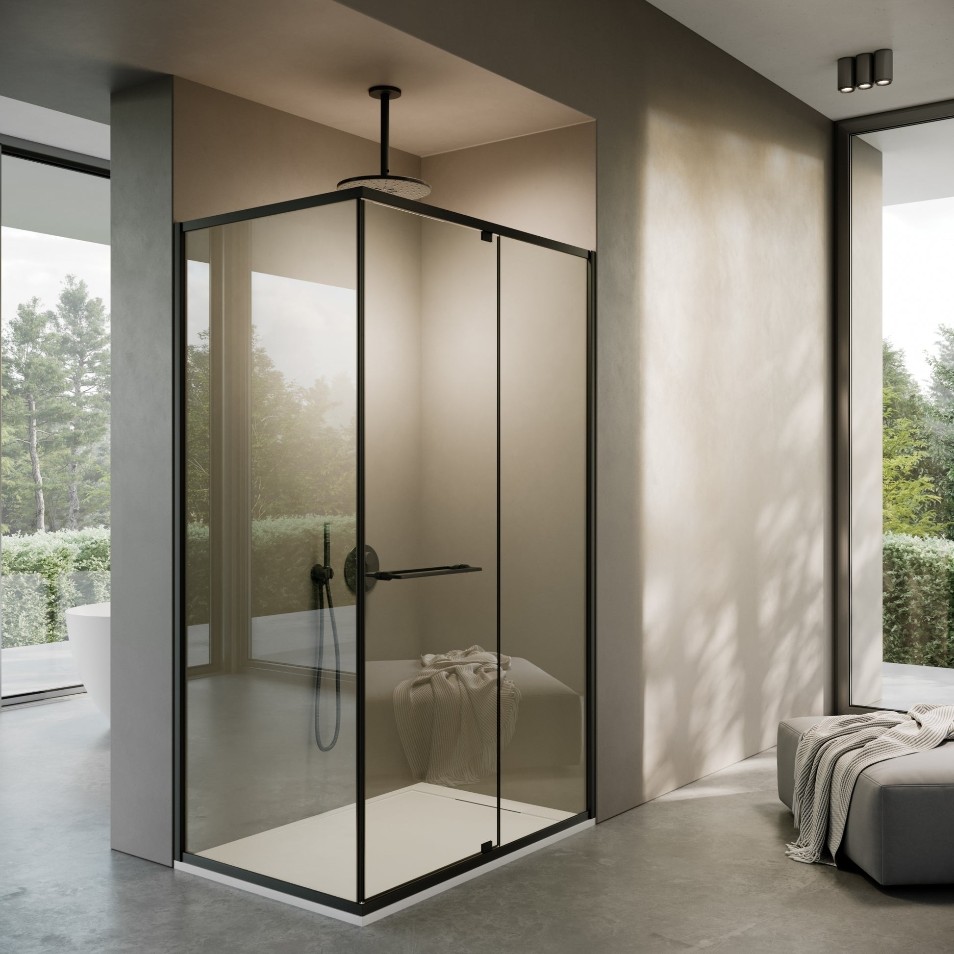 Portofino Matte Black Reversible Shower Enclosure (All Sizes)