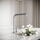 Pure Brushed Stainless Pull Out Swivel Kitchen Tap