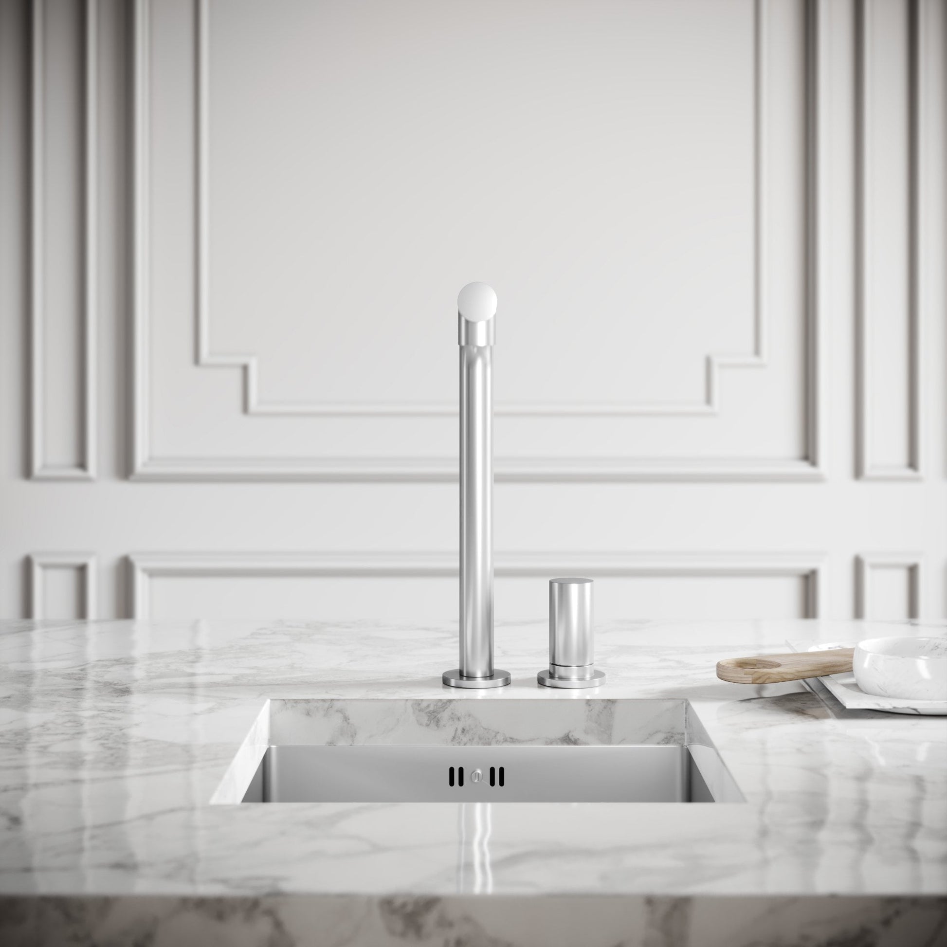 Pure Brushed Stainless Pull Out Swivel Kitchen Tap