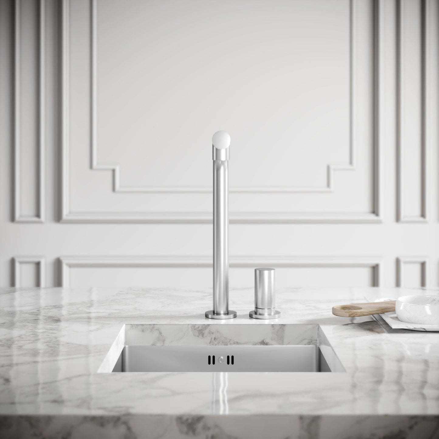 Pure Brushed Stainless Pull Out Swivel Kitchen Tap