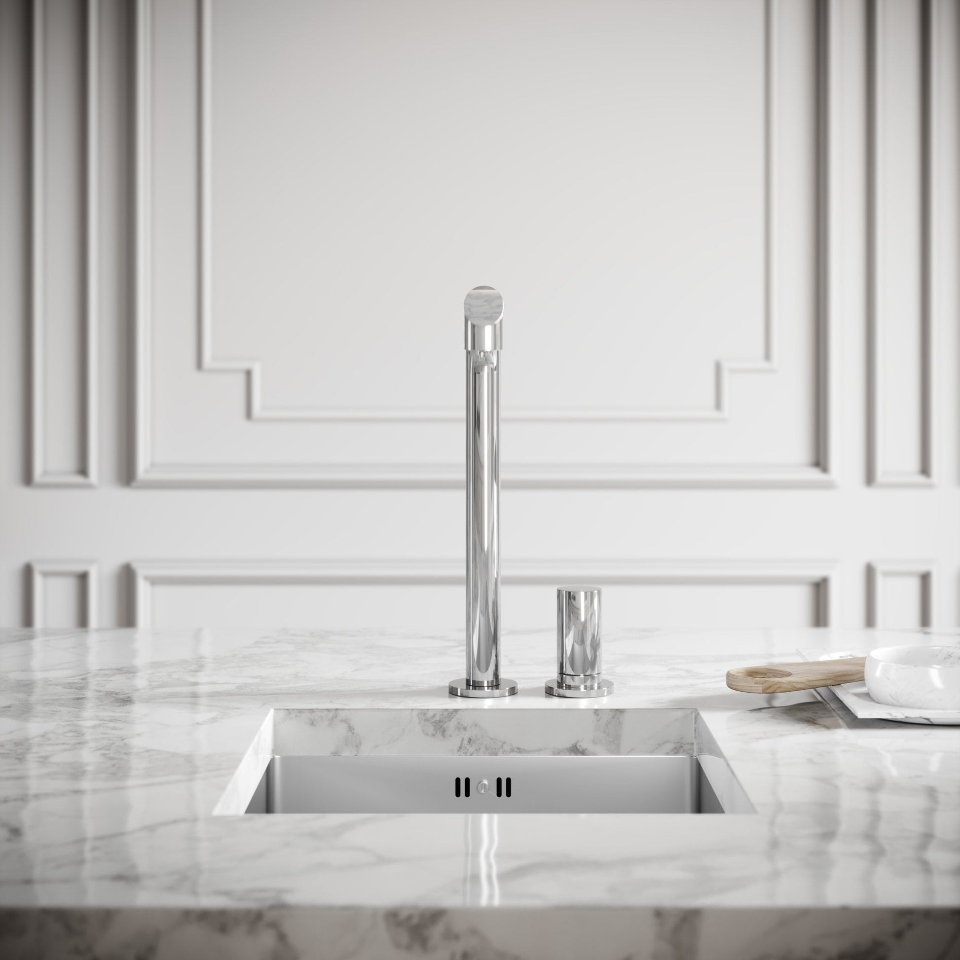 Pure Chrome Pull Out Swivel Kitchen Tap