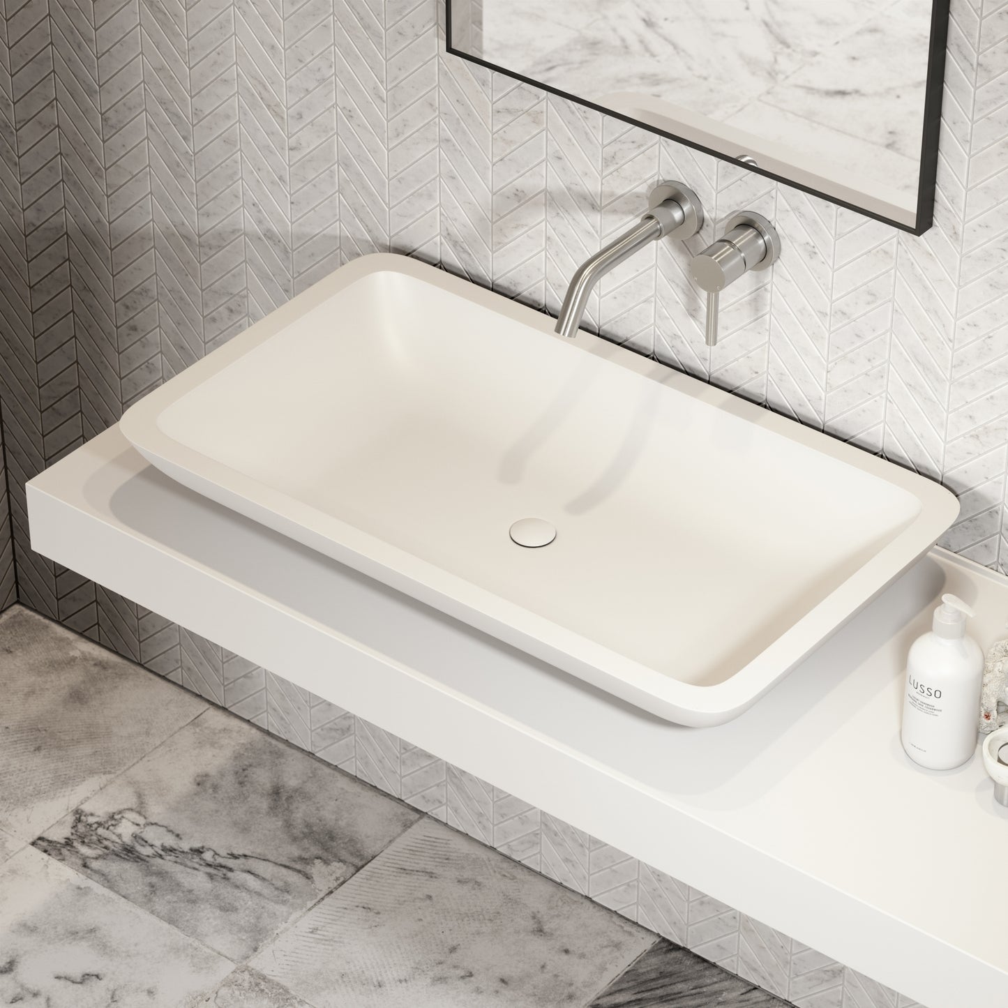 Quadrato Countertop Stone Basin 800mm