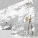 Regal Brushed Gold Crosshead Thermostatic 3-Way Mixer Shower System