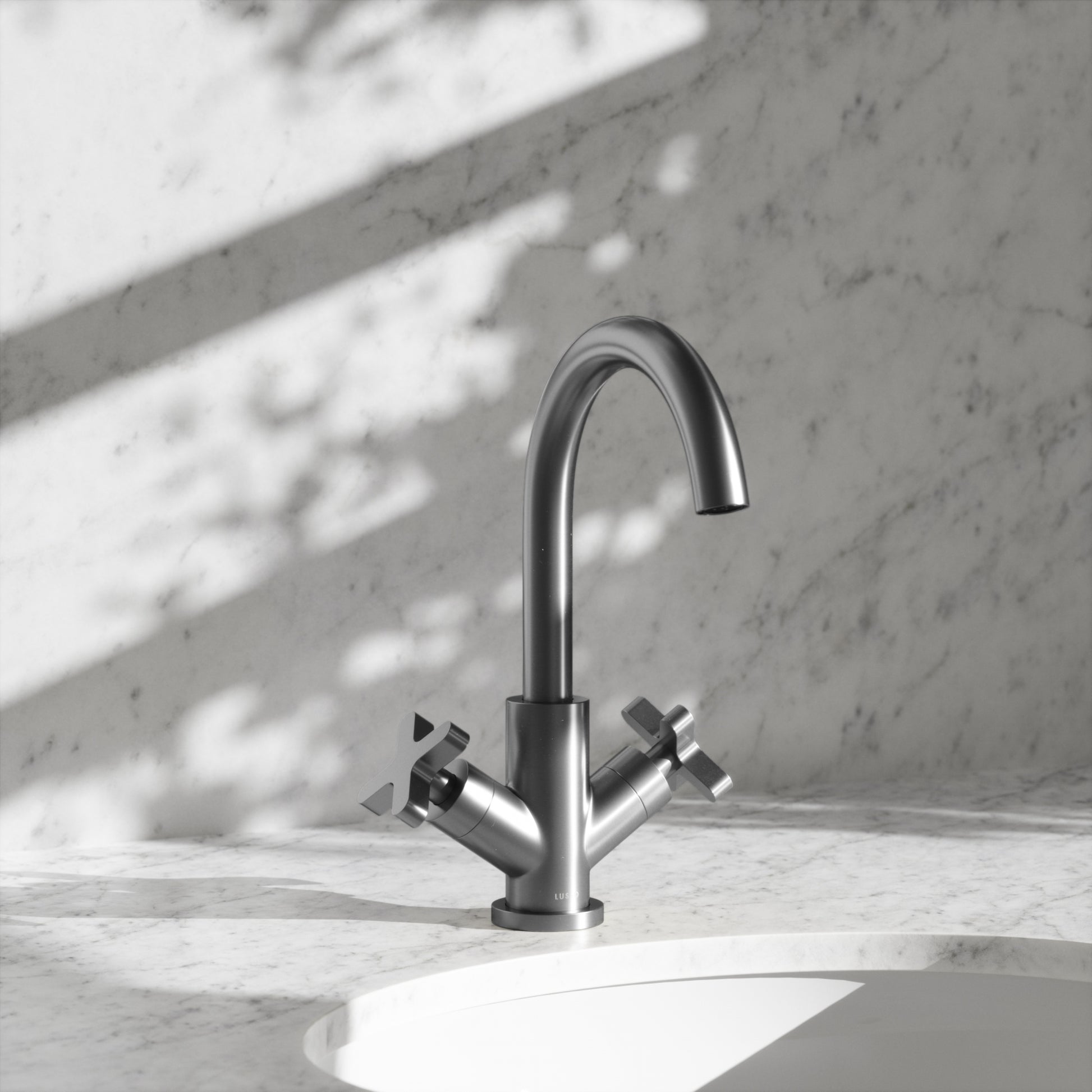 Regal Brushed Stainless Crosshead Basin Mixer Tap