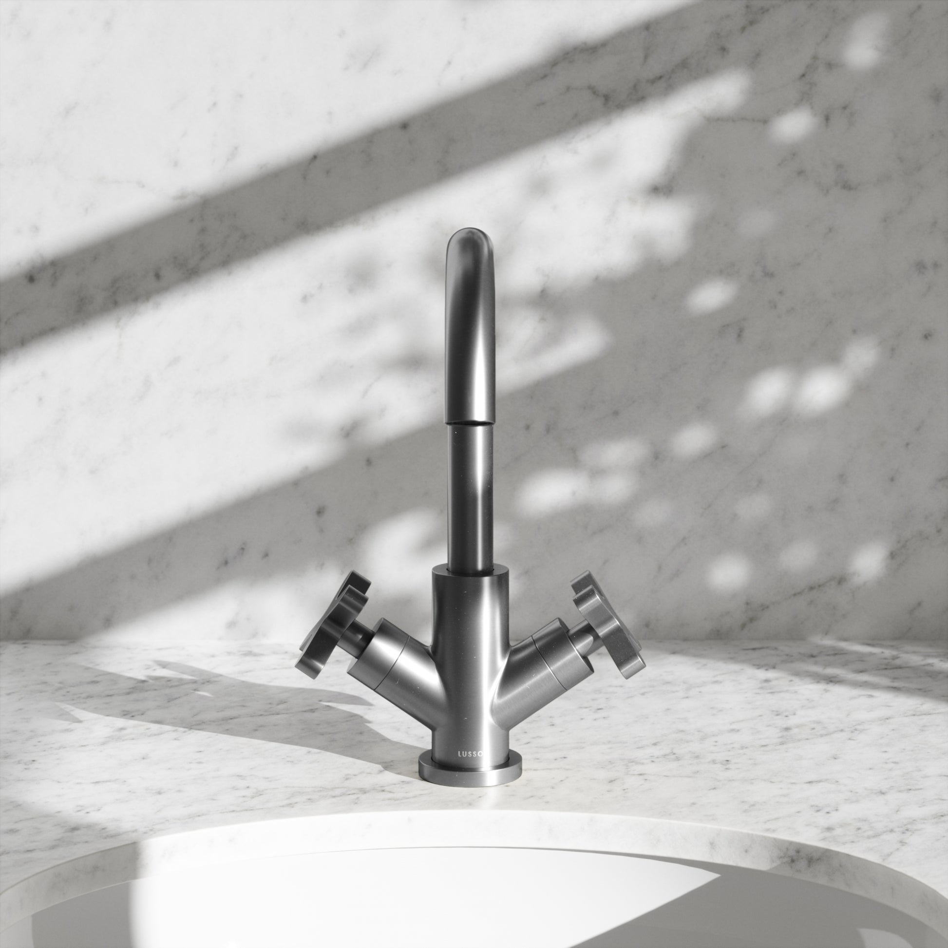 Regal Brushed Stainless Crosshead Basin Mixer Tap