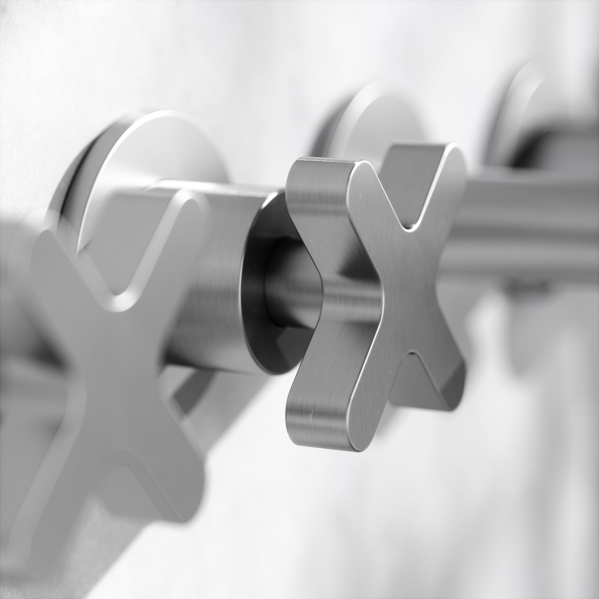 Regal Brushed Stainless Crosshead Wall Mounted Bath Shower Filler Tap