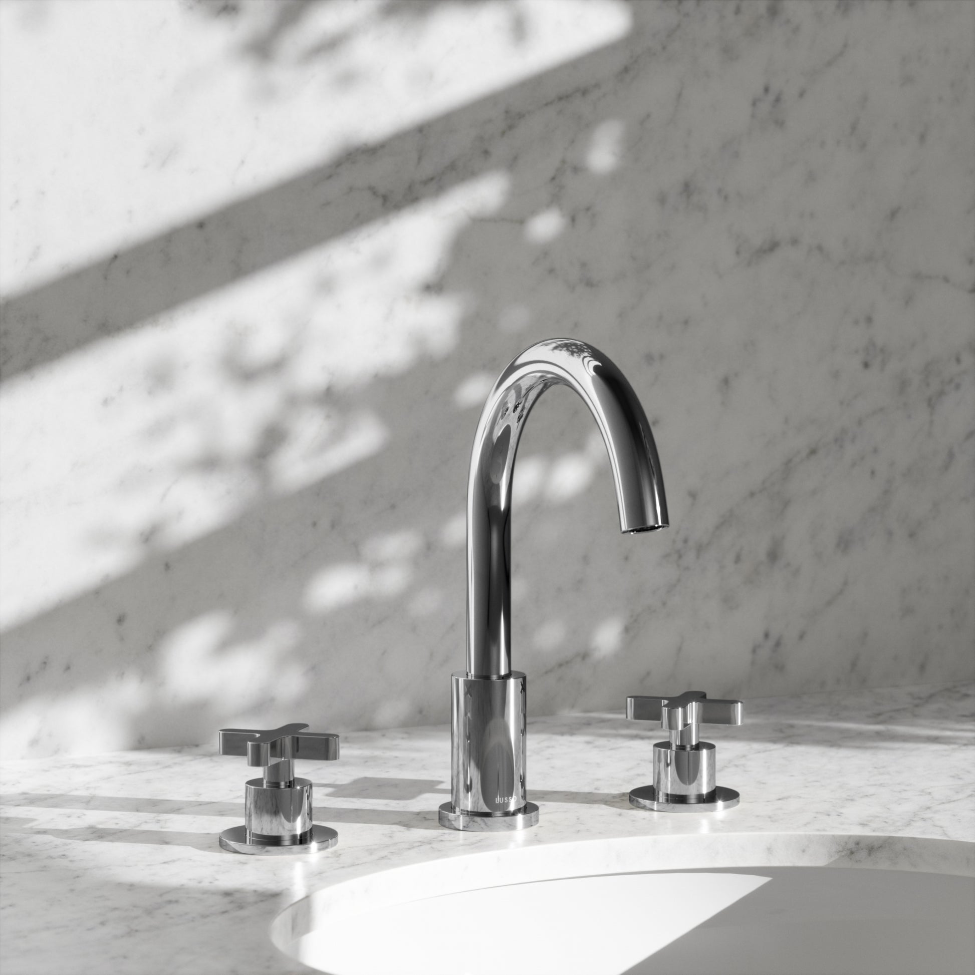 Regal Chrome Crosshead Deck Mounted 3-Hole Basin Mixer Tap