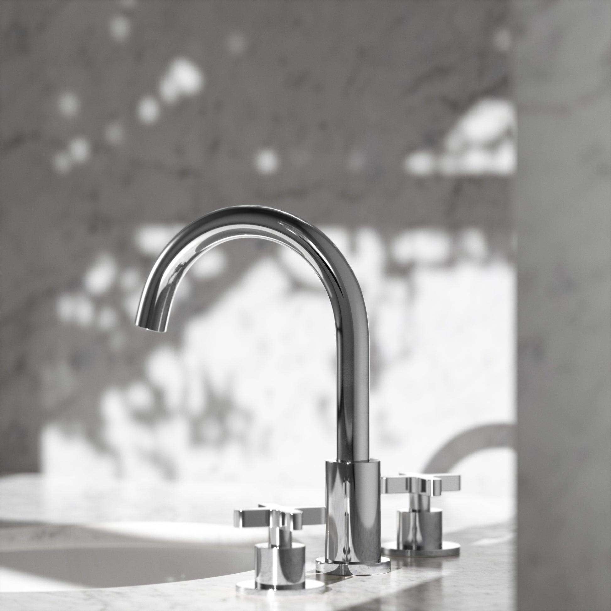 Regal Chrome Crosshead Deck Mounted 3-Hole Basin Mixer Tap